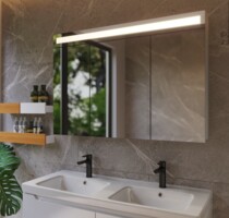 Зеркало-шкаф Dreja Uni 120 см с LED-подсветкой и выключателем, белый 99.9013-6