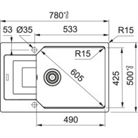 Мойка из искусственного камня Franke UBG 611-78L графит 114.0595.287-1