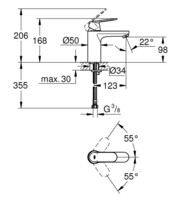 Смеситель для умывальника Grohe Eurosmart Cosmopolitan черный 23327KW0-1