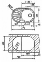 Кухонная мойка Teka из нержавеющей стали ТЕКА DR 77 1C 1E MAT 40127301-1