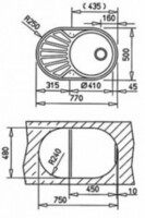 Кухонная мойка Teka ТЕКА DR 77 1C 1E MTX из нержавеющей стали 40127303-1