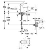 Промо-комплект Grohe Bau Edge: 23328000 + 23334000 + 27853001 + 27596000 118389-3