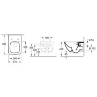 Унитаз подвесной Villeroy & Boch Venticello с сиденьем "микролифт" 4611RS01-1