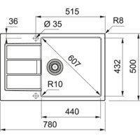 Мойка из искусственного камня Franke S2D 611-78 XL/500 полярный белый 143.0618.384-1
