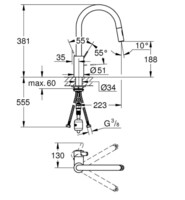 Смеситель для кухни Grohe Eurosmart Cosmopolitan 31481001-1