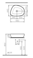 Умывальник Vitra Outline 56 см темно-серый матовый 5991B450-0016-1