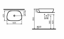 Умывальник Vitra Outline Bowl 63 см серый 5993B450-0016-1