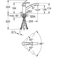 Смеситель для кухни Grohe Eurosmart 30305000-1