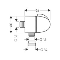 Подключение душевого шланга Hansgrohe Fixfit Stop 27452000-1