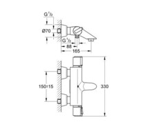 Смеситель для ванны и душа Grohe Grohtherm 1000 Cosmopolitan термостатический 34174000-1