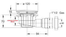 Сифон для душевого поддона Bonomini Ø120мм 5290AB12B7-1