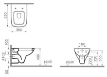 Унитаз подвесной Vitra S20 52 см 5507B003-0101-1