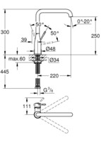 Смеситель для кухни Grohe DN 15 Essence темный графит 30269A00-1