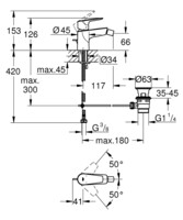 Смеситель для биде Grohe DN 15 BauEdge 23331001-1