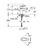 Смеситель для умывальника Grohe DN 15S-Size BauEdge 23330001-1