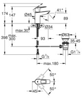 Смеситель для умывальника Grohe DN 15S-Size BauLoop 23335001-1