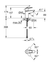 Смеситель для умывальника Grohe DN 15S-Size BauLoop 23337001-1