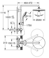 Душевая система Grohe Euphoria 260 с термостатом 27296003-1