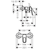 Смеситель для ванны и душа Hansgrohe Logis Loop 71247000-1