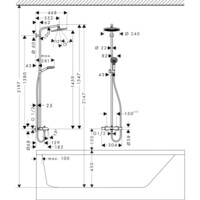 Душевая система Hansgrohe Crometta S 240 Showerpipe с термостатом 27320000-2