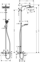 Душевая система Hansgrohe Crometta E 240 1jet Showerpipe 27298000-1
