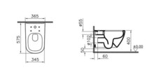 Унитаз подвесной Vitra D-Light безободковый, без сиденья 5911L003-1086-1