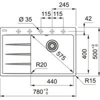 Мойка из искусственного камня Franke CNG 611/211-78 TL белый чаша справа 114.0639.718-1