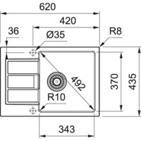 Мойка из искусственного камня Franke S2D 611-62/435 серый 143.0628.362-1