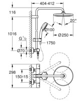 Душевая система Grohe Tempesta Cosmopolitan System 250 с термостатом 26670000-1