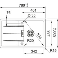 Мойка из искусственного камня Franke CNG 611/211-78 белый 114.0639.683-1
