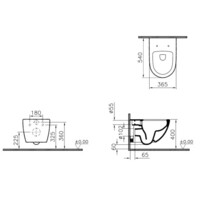 Унитаз подвесной Vitra Sento без сиденья 4448L003-7060-1