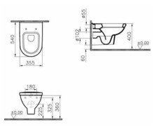 Унитаз подвесной Vitra Form 300 без сиденья, белый 5247B003-0075-1