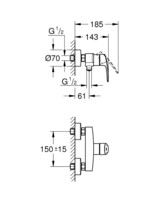 Смеситель для душа Grohe DN 15 Eurosmart 33555003-1