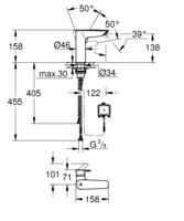Смеситель для умывальника Grohe DN 15, M-Size Eurosmart 23975003-1