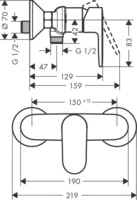 Смеситель для душа Hansgrohe Vernis Bl ВМ матовый черный 71640670-1