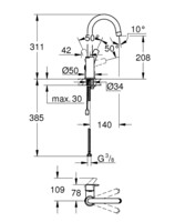 Смеситель для умывальника Grohe L-Size Eurosmart 1/2" 23743003-1