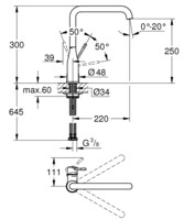 Смеситель для кухни Grohe DN 15 Essence темн. графит, матовый 30269AL0-1