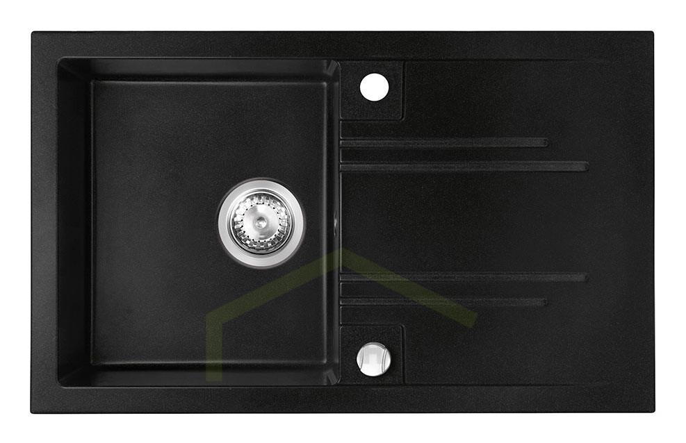 Мойка гранитная Ferro MEZZO II 1-камерная 48х78 см графит, с сушилкой DRGM48/78BA