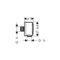 Подключение душевого шланга Axor Montreux Fixfit Stop 16884000-1