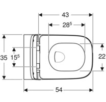 Унитаз подвесной Geberit Smyle Square Rimfree безободковый, с сиденьем "микролифт" 500.683.00.2-1
