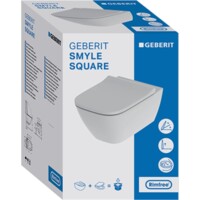 Унитаз подвесной Geberit Smyle Square Rimfree безободковый, с сиденьем "микролифт" 500.683.00.2-7