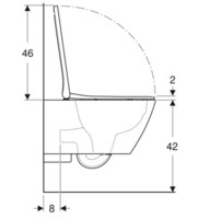 Унитаз подвесной Geberit Smyle Square Rimfree безободковый, с сиденьем "микролифт" 500.683.00.2-3