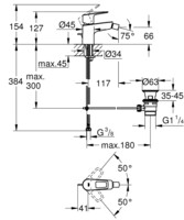 Смеситель для биде Grohe DN 15 BauLoop 23338001-1