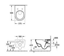 Унитаз подвесной Villeroy & Boch Subway 2.0 с сиденьем "микролифт" 5614R0R1+9M68S101-1