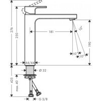 Смеситель для умывальника Hansgrohe Vernis Sh 190 хром 71591000-2