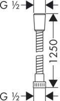 Душевой шланг Hansgrohe Metaflex 1,25 м 28262000-1