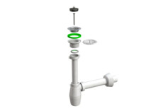 Сифон для мойки Bonomini 1 1/2" 40х230 с выпуском пластм. 1279CP40B-0