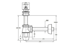 Сифон для мойки Bonomini 1 1/2" 40х230 с выпуском пластм. 1279CP40B-1