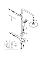 Душевая система Grohe Flex Vitalio Start System 210 наружного монтажа с переключателем 26382001-5