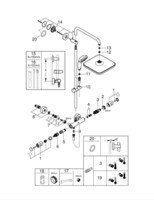Душевая система Grohe Vitalio Start System 250 Cube с термостатом для настенного монтажа 26697000-7